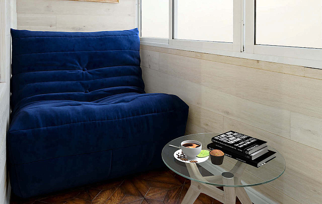 Как правильно выбрать кресло на балкон-8, Синие кресло ДеФранс для балкона